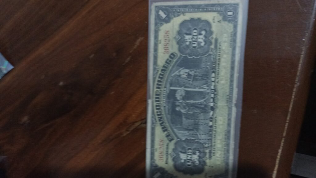 billete de coleccion un peso banco de Hidalgo año SIN AÑO SERIE A