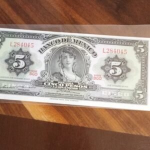 billete de coleccion cinco pesos la gitana año 1969