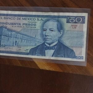 billete de coleccion cincuenta pesos benito juarez año 1981