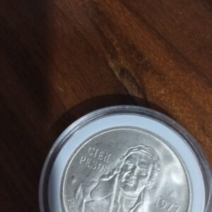 MONEDA DE COLECCION CIEN PESOS DE PLATA HIDALGO AÑO 1977