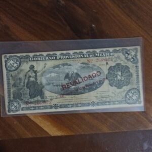 billete de coleccion un peso GOBIERNO PROVISIONAL DE MEXICO AÑO 1914