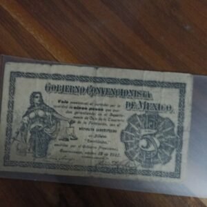 BILLETE DE COLECCION UN PESO DE CUERNAVACA GOBIERNO CONVENCIONSLISTA DE MEXICO AÑO 1915