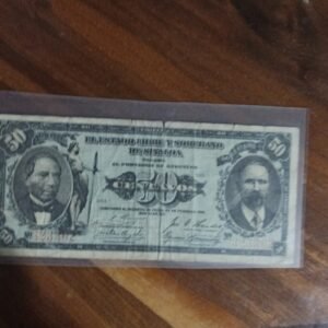 BILLETE DE COLECCION CINCUENTA CENTAVOS ESTADO DE SINALOA AÑO1915