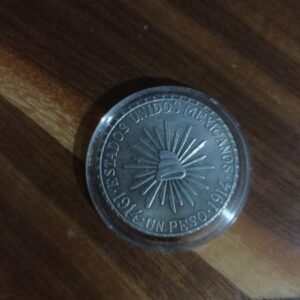 MONEDA DE COLECCION UN PESO DE PLATA MUERA HUERTA AÑO 1914