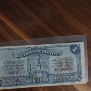 BILLETE DE COLECCION UN PESO SOBERANO DE MEXICO AÑO 1915
