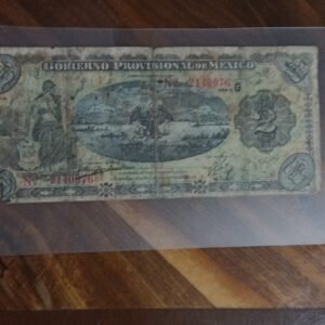 BILLETE DE COLECCION DOS PESOS GOBIERNO PROVISIONAL DE MEXICO AÑO 1914