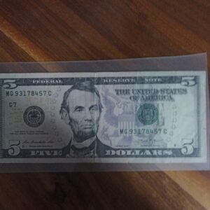 BILLETE DE COLECCION FIVE DOLLAR LINCONL AÑO 2013