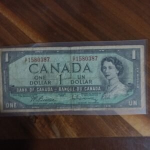 BILLETE DE COLECCION ONE DOLAR  DE CANADA AÑO 1954