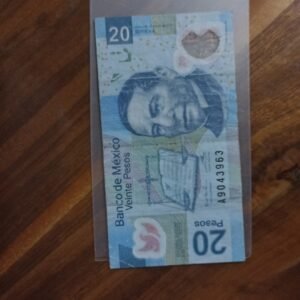 BILLETE DE COLECCION VEINTE ÉSOS JUAREZ DOBLE AA AÑO 2016