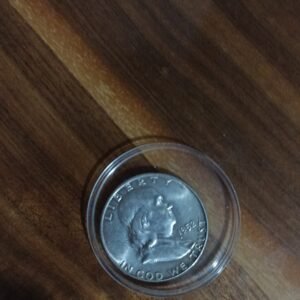 MONEDA DE COLECCION HALF DOLAR BENJAMIN FRANKLING AÑO 1952 DE PLATA