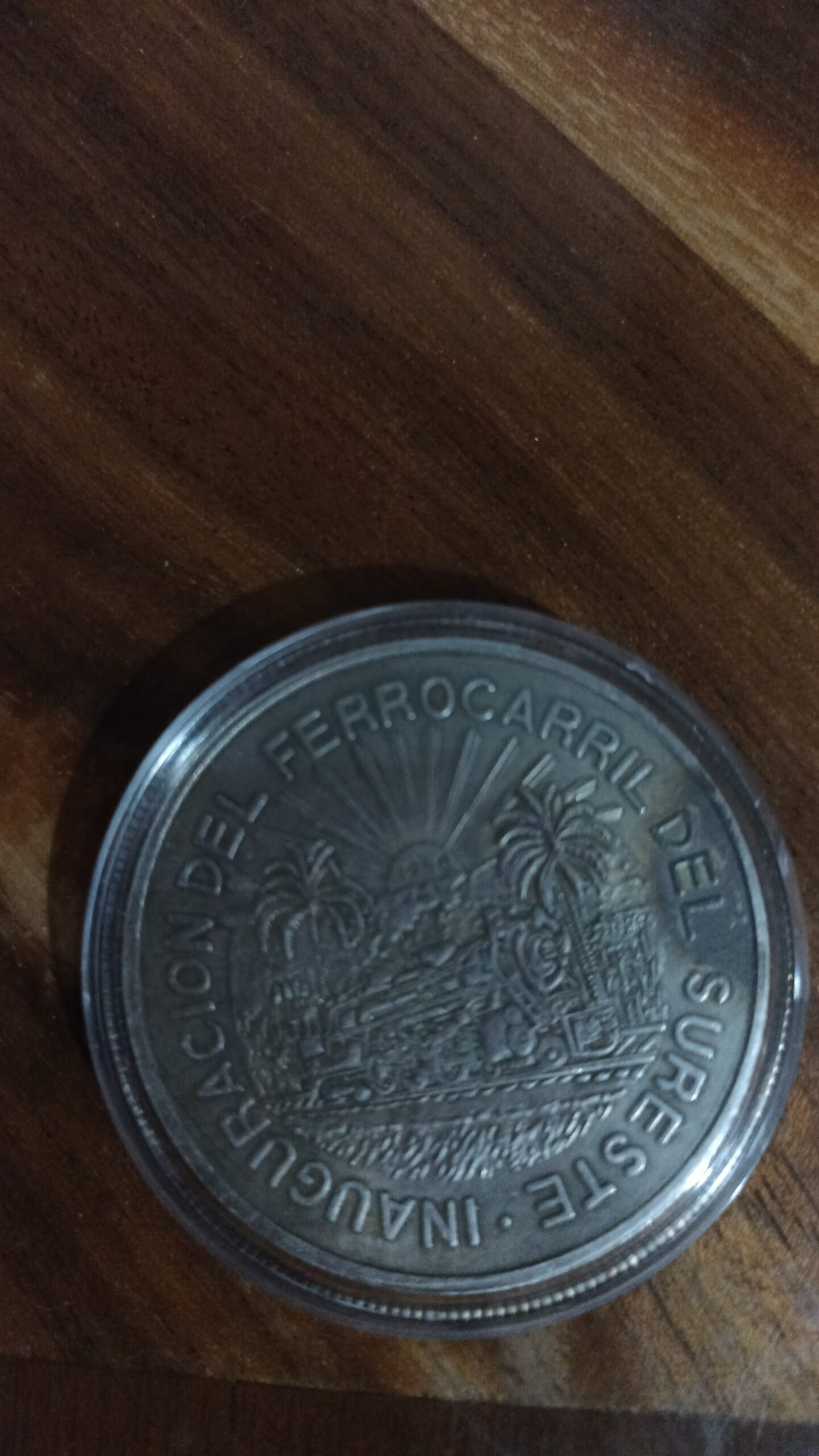 MONEDA DE COLECCION CINCO PESOS DE PLATA INAGURACION DEL FERROCARRIL DE MEXICO AÑO 1950