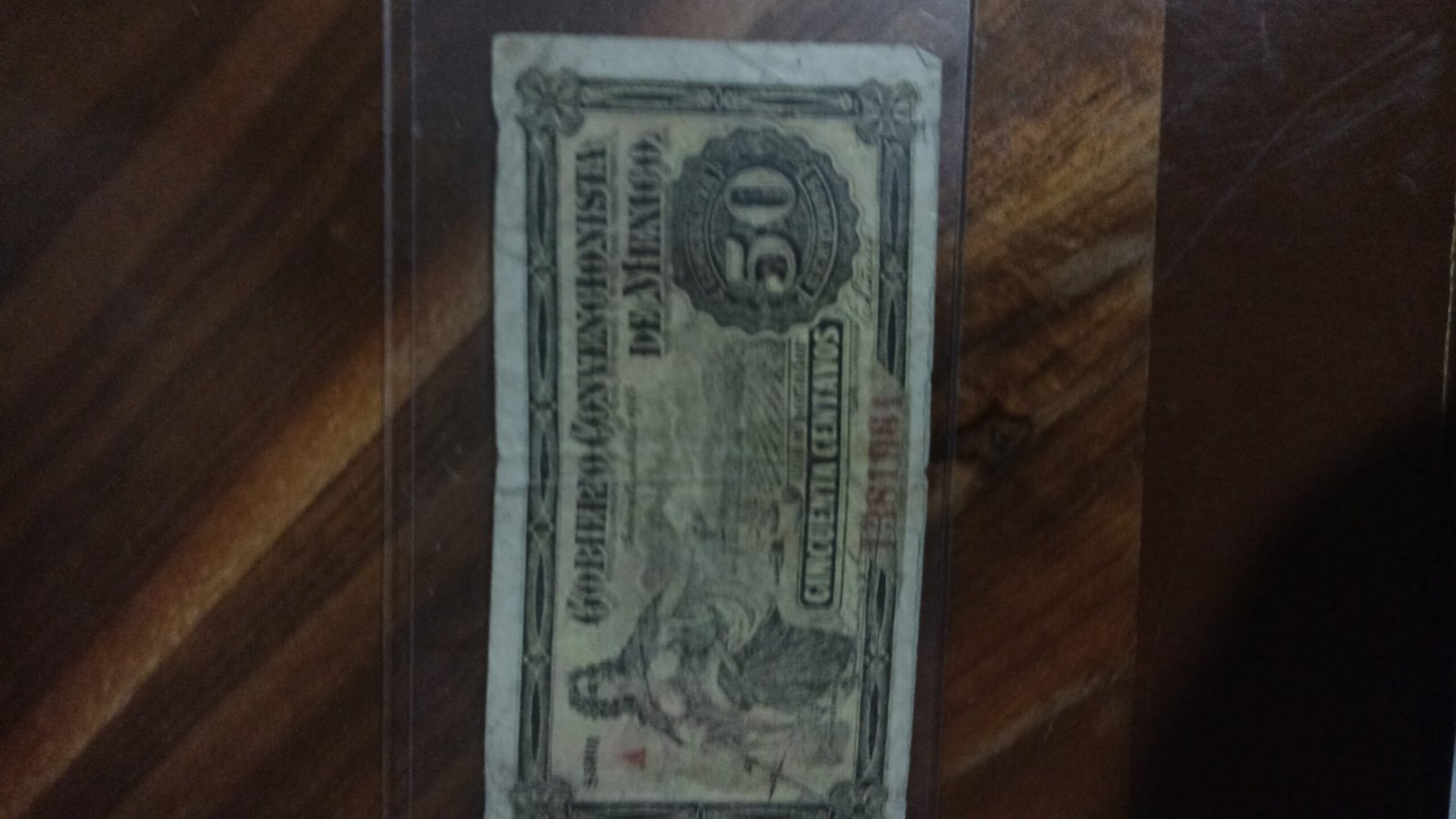 BILLETE DE COLECCION CINCUENTA CENTAVOS DE SALTILLO AÑO 1914