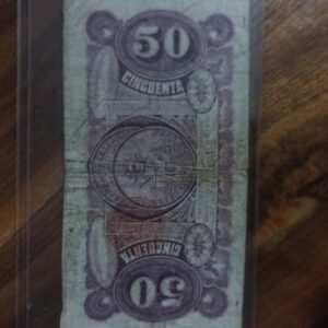 BILLETE DE COLECCION CINCUENTA CENTAVOS GOBIERNO CONSTITUCIONALISTA AÑO 1915