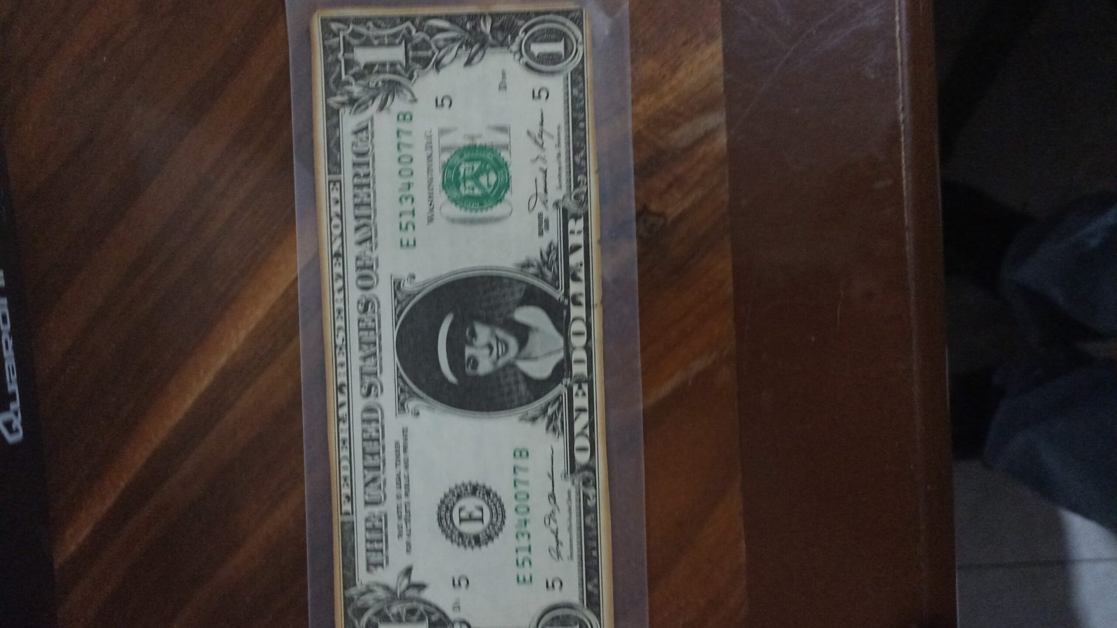 C ON CARTA DE COLECCION DE RECIBIDO BILLETE DE COLECCION UN DOLAR AÑO 1989