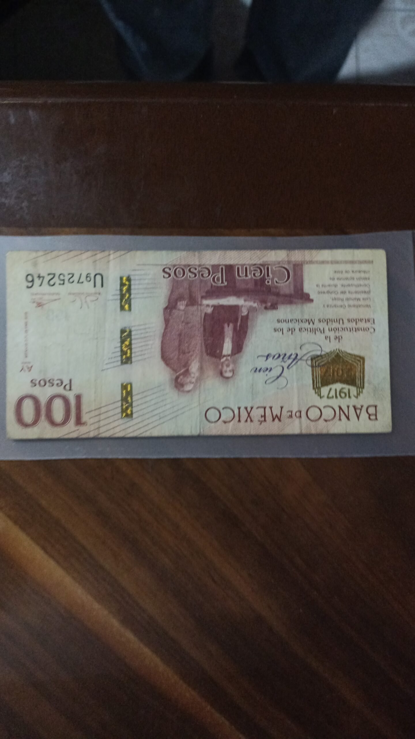 BILLETE DE COLECCION CIEN PESOS CIEN AÑOS DE LA CONSTITUCION POLITICA DE MEXICO AÑO 2016 - Image 3