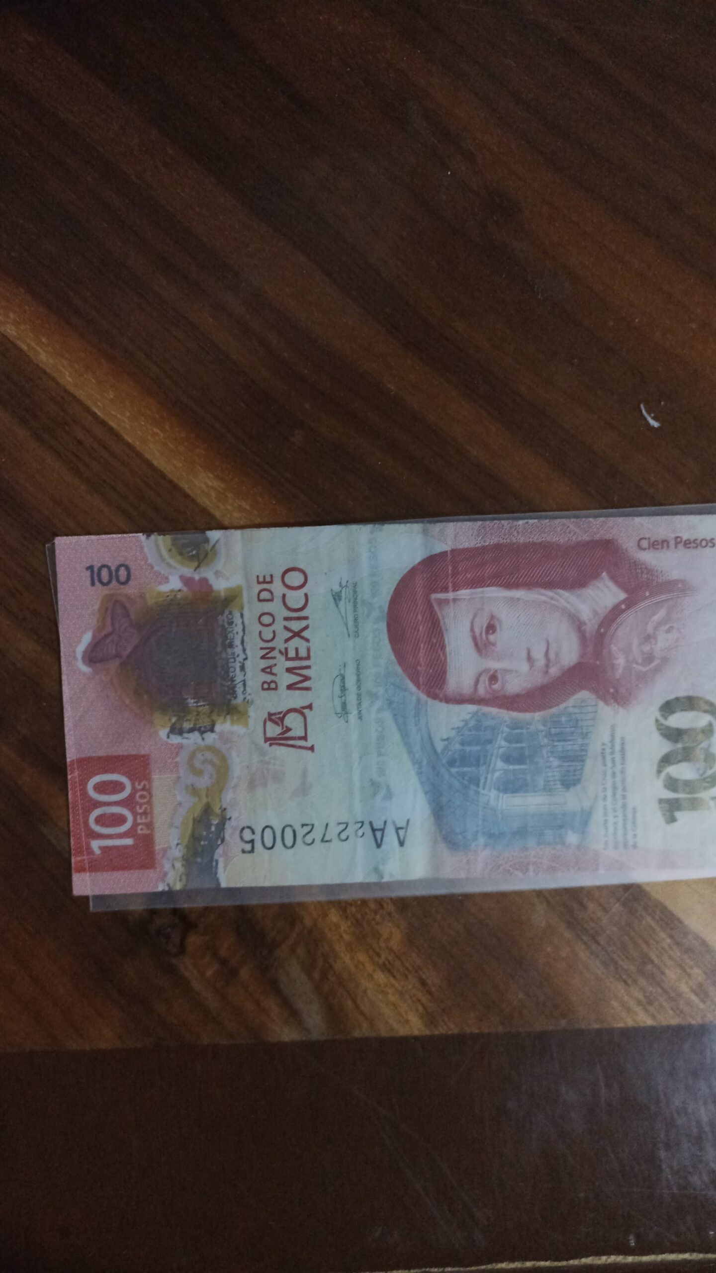 BILLETE DE COLECCION CIEN PESOS SOR JUANA DOBLE AA AÑO 2020 - Image 2
