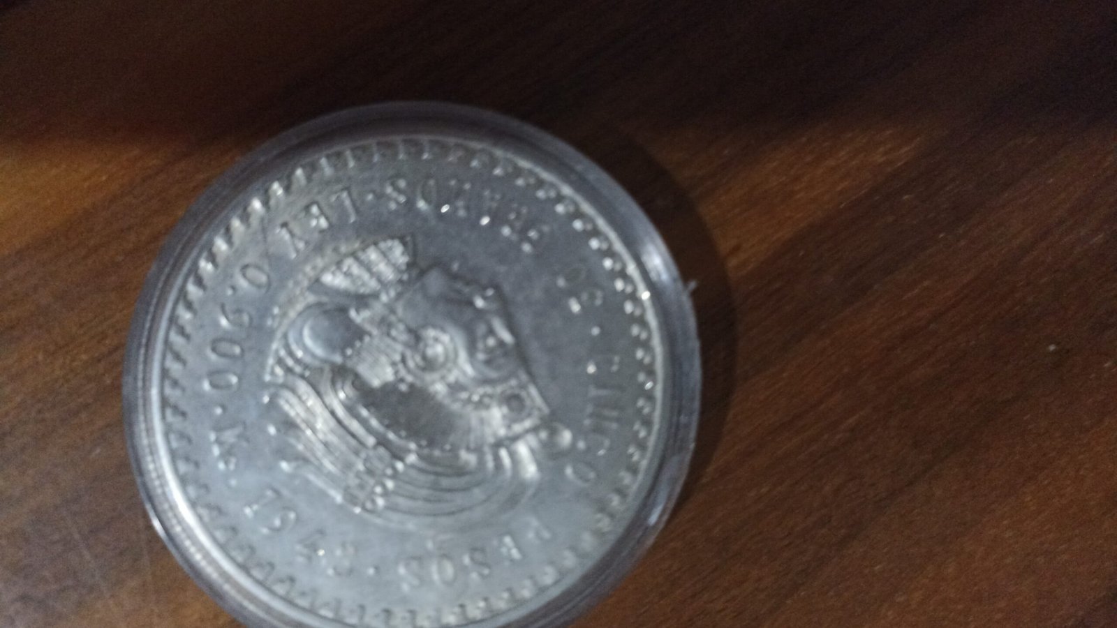 MONEDA DE COLECCION CINCO PESOS CUAUHTEMOC DE PLATA AÑO 1948