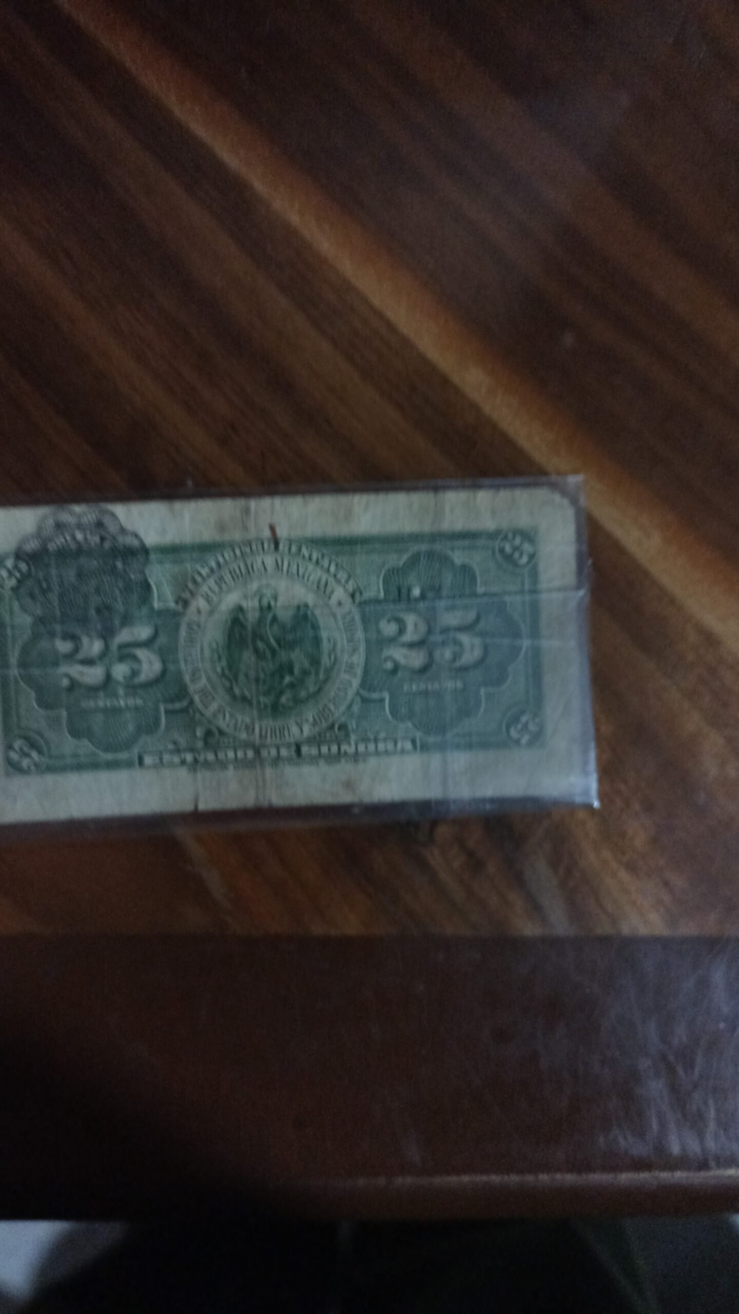 BILLETE DE COLECCION VEINTI CINCO CENTAVOS SONORA SERIE A AÑO 1915 - Image 3